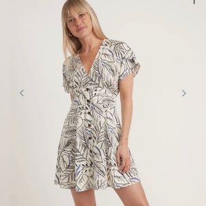 Marine Layer Camila Mini Dress in Black and White Foliage Size Small